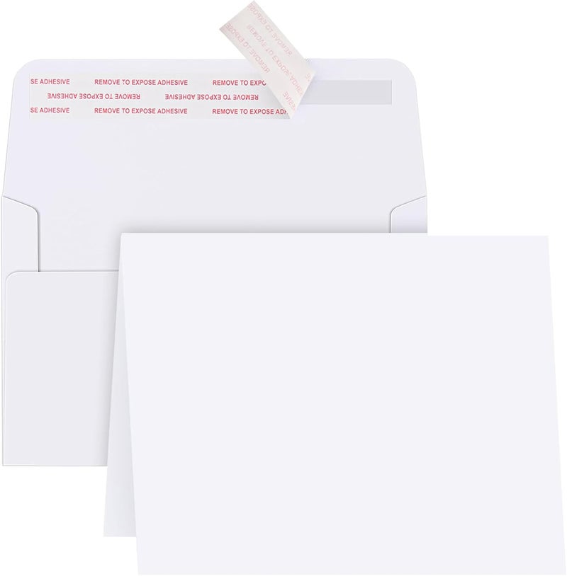 ACSTEP 50Pack Blank Cards and Envelopes 4X6 White Cardstock with Envelopes For DIY Thank You Greeting Card, Invitation, Photos, Postcards 4-1/4 X6-1/4 Inch - Image 1